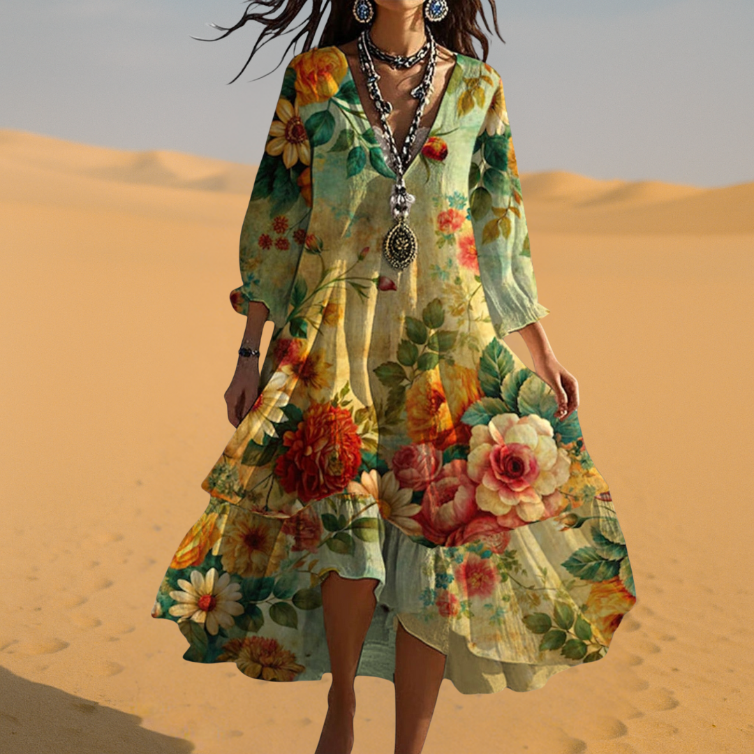 Nika | Women's Summer Floral Midi Dress