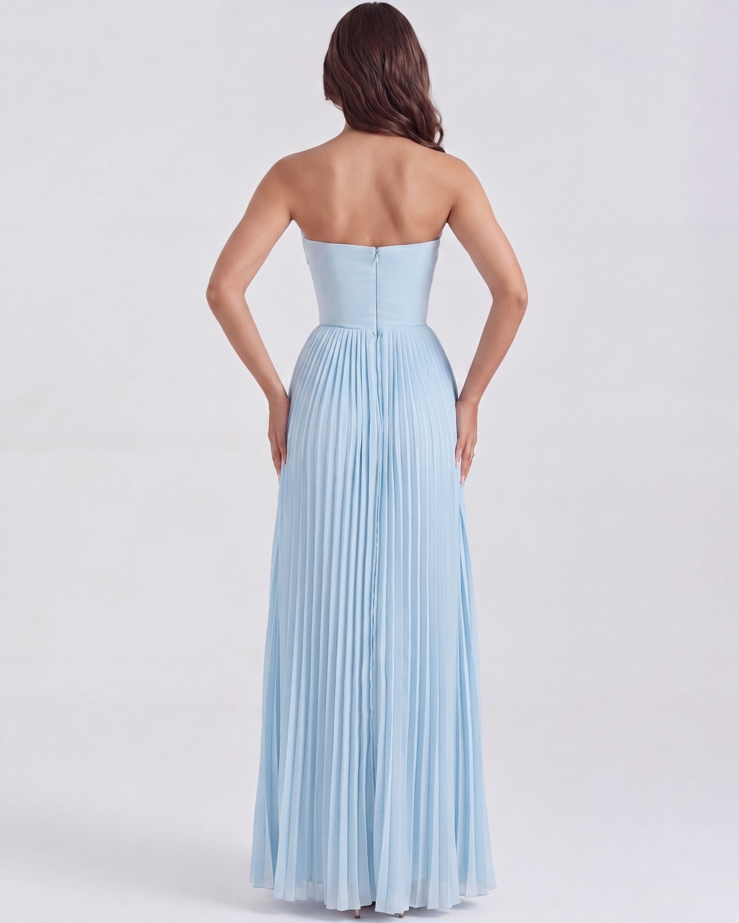Hayley | Women's Elegant Pleated Wedding Guest Maxi Dress