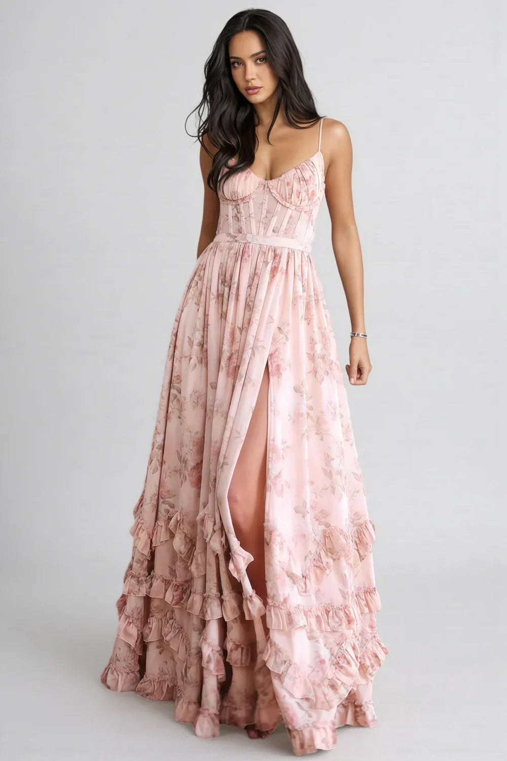 Hannah | Women's Floral Maxi Dress with Side Slit