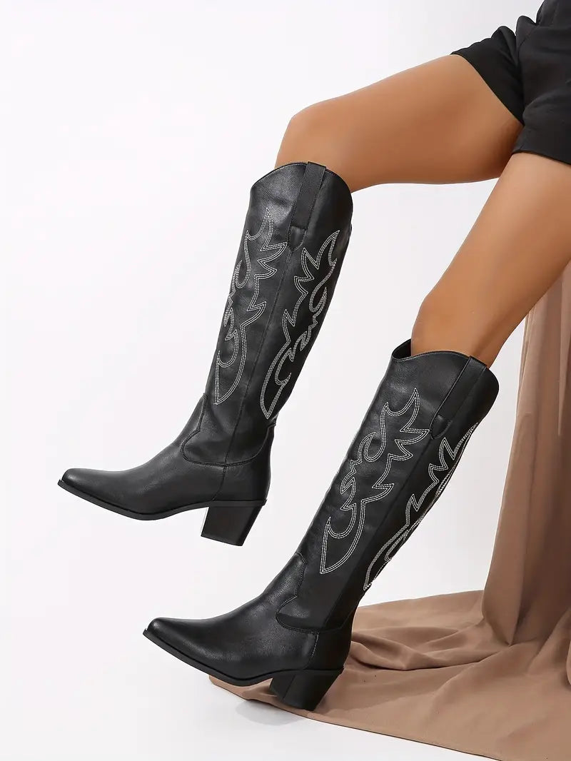 Wiebke | Women’s Elegant Knee High Cowboy Boots