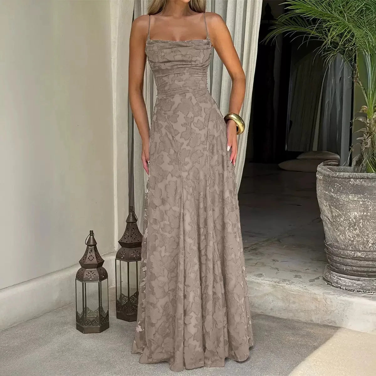 Silja | Women's Formal Embroided Maxi Evening Dress