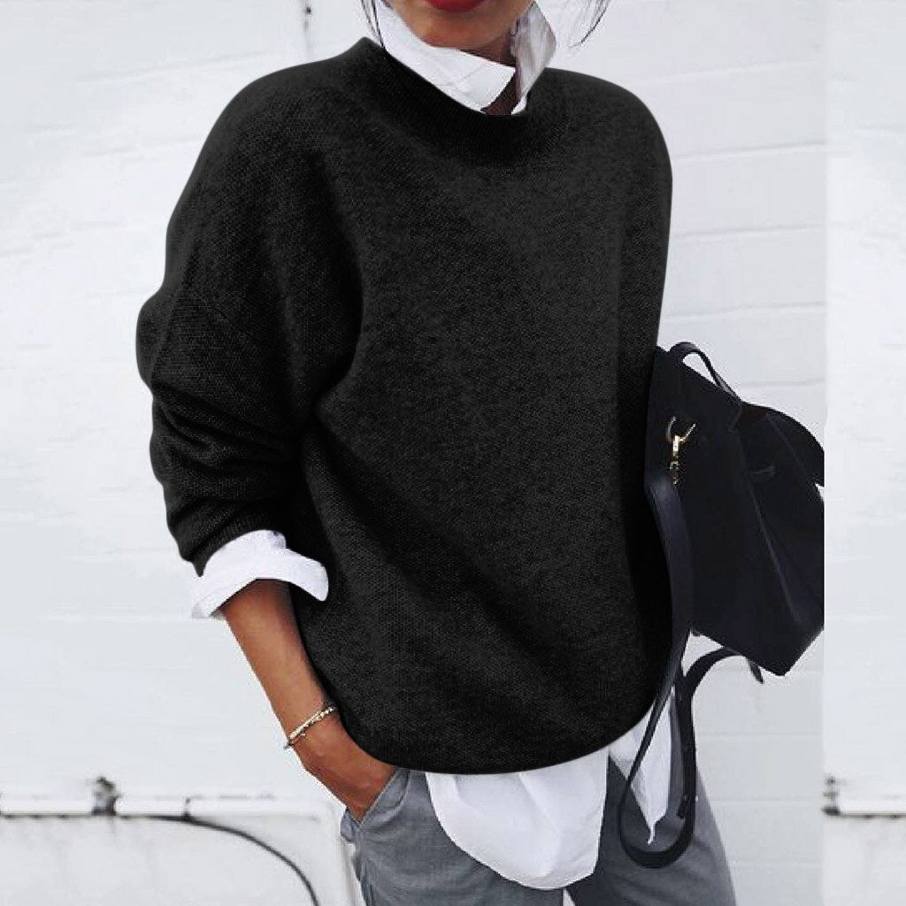 Kayla | Women's Comfort Crew Neck Knit Sweater