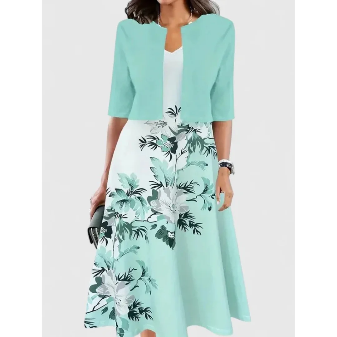 Carmen | Women's Boho Midi Dress With Cropped Cardigan