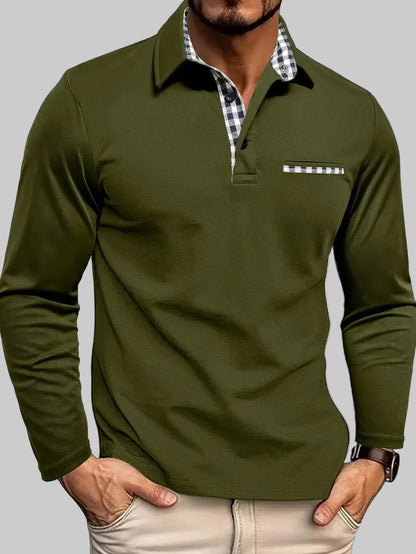 Ethan | Men's Casual Long-Sleeve Polo Shirt With Buttons