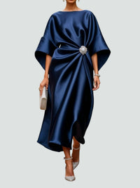 Poppy | Women's Elegant Wide Sleeves Satin Dress