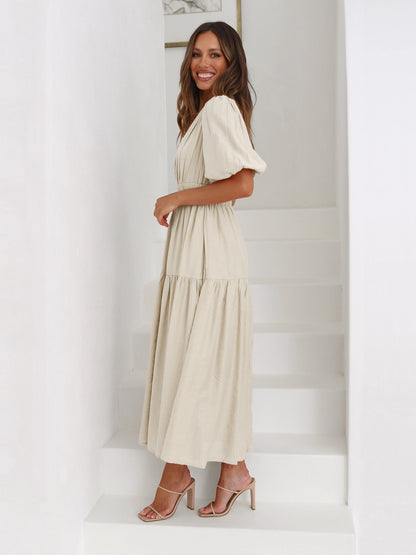 Janne | Women's Elegant Summer Dress With Puff Sleeves
