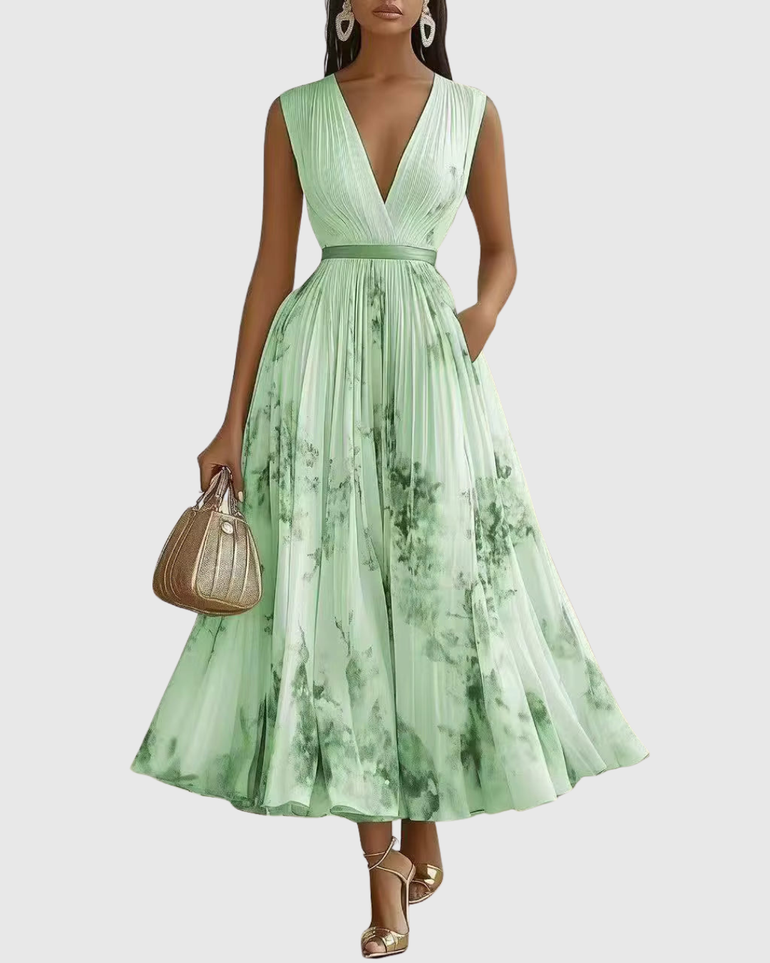 Elma | Women’s Elegant Pleated A-line Dress