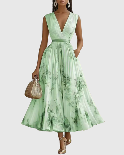 Elma | Women’s Elegant Pleated A-line Dress