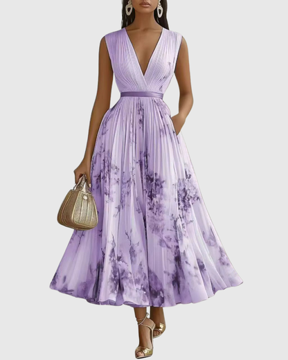 Elma | Women’s Elegant Pleated A-line Dress