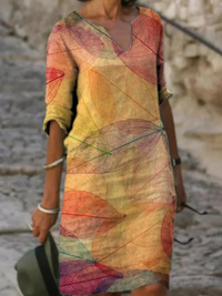 Margaret | Women's Summer Printed With Sleeves Dress