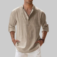 Luca | Men's Classic Linen Henley Shirt