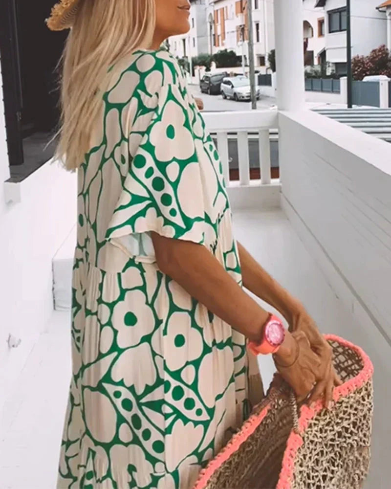 Penny | Women's Summer Printed V-neck Dress