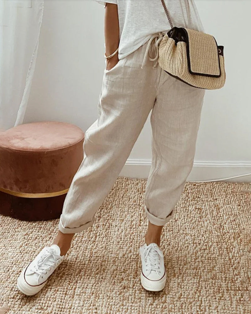 Magda | Women’s striped Casual Summer Trousers