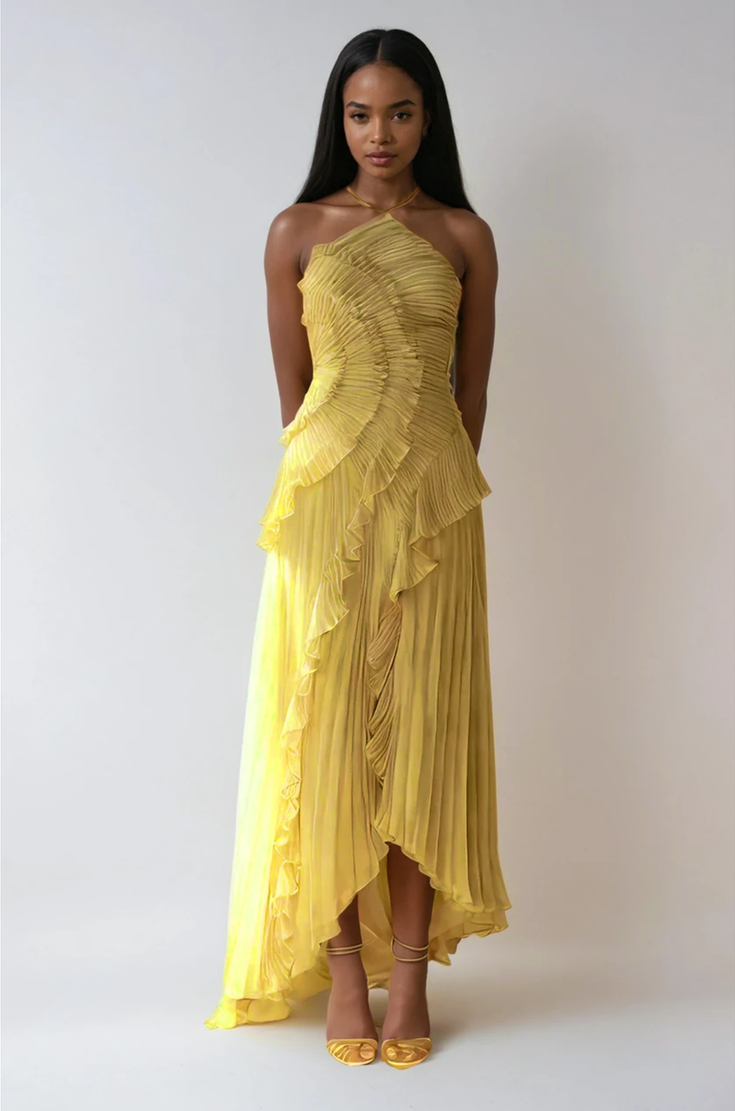 Chloe | Women's Embroidered Halterneck Maxi Dress