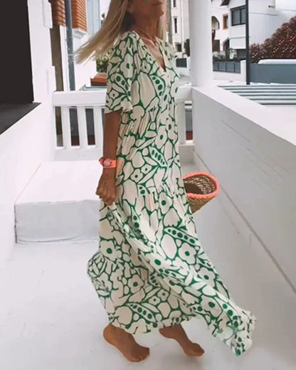 Penny | Women's Summer Printed V-neck Dress