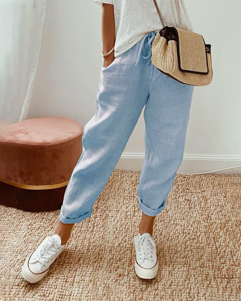 Magda | Women’s striped Casual Summer Trousers