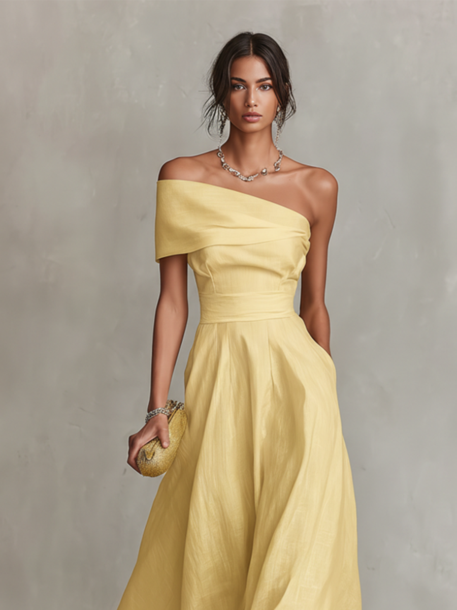 Vanessa | Women's Elegant One-Shoulder Maxi Dress