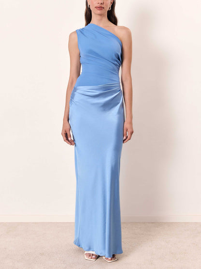 Tjorven  | Women’s Satin One-Shoulder Maxi Dress