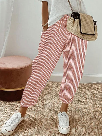Magda | Women’s striped Casual Summer Trousers