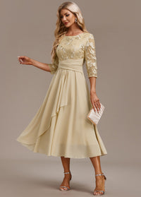 Arleta | Women's Summer Embroidered Chiffon Midi Dress