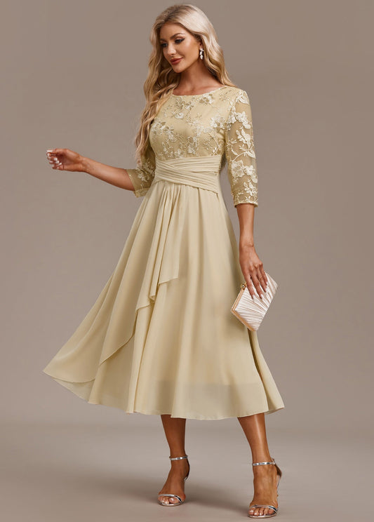 Arleta | Women's Summer Embroidered Chiffon Midi Dress