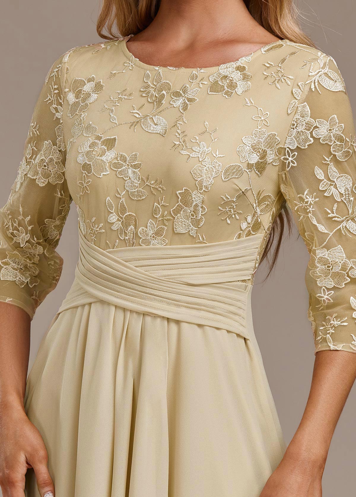 Arleta | Women's Summer Embroidered Chiffon Midi Dress