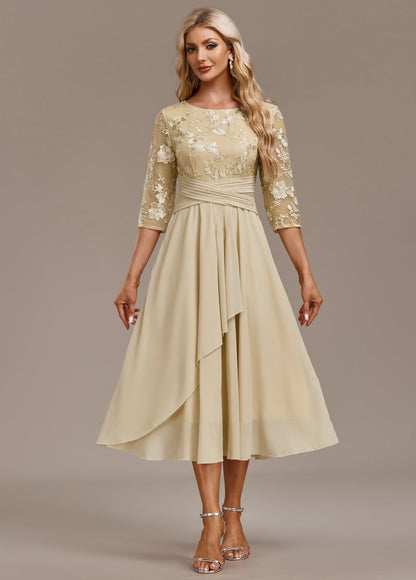 Arleta | Women's Summer Embroidered Chiffon Midi Dress