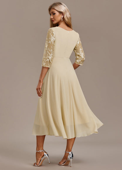 Arleta | Women's Summer Embroidered Chiffon Midi Dress