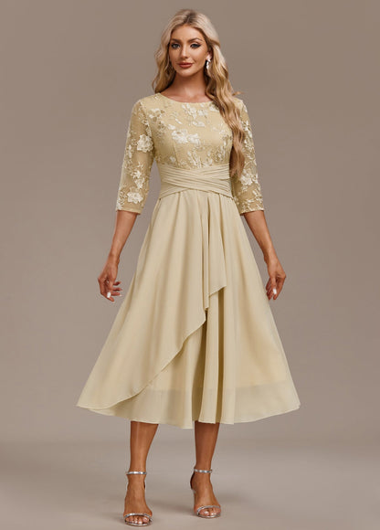 Arleta | Women's Summer Embroidered Chiffon Midi Dress