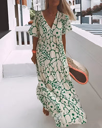 Penny | Women's Summer Printed V-neck Dress