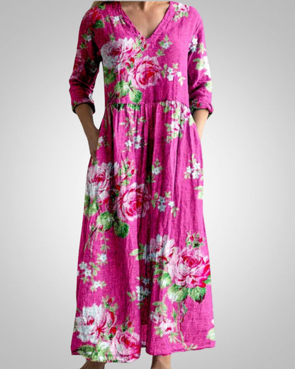 Rosina | Women's Casual V-neck Midi Dress