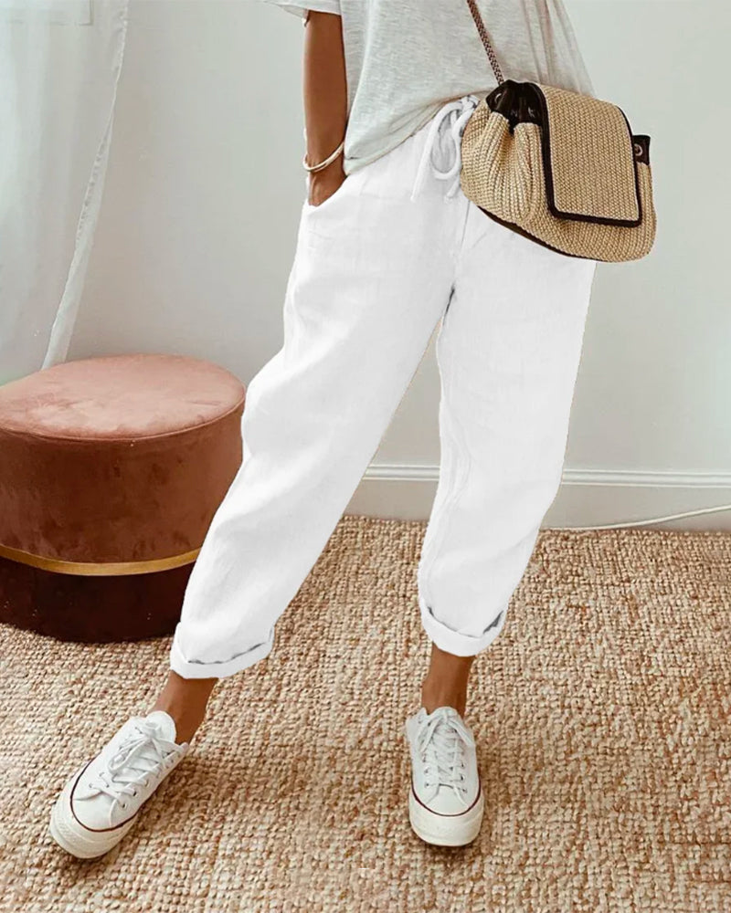 Magda | Women’s striped Casual Summer Trousers