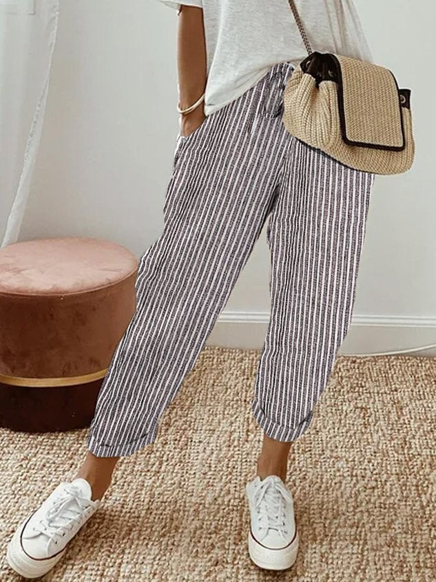 Magda | Women’s striped Casual Summer Trousers