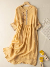 Millie | Women's Elegant Linen Midi Dress