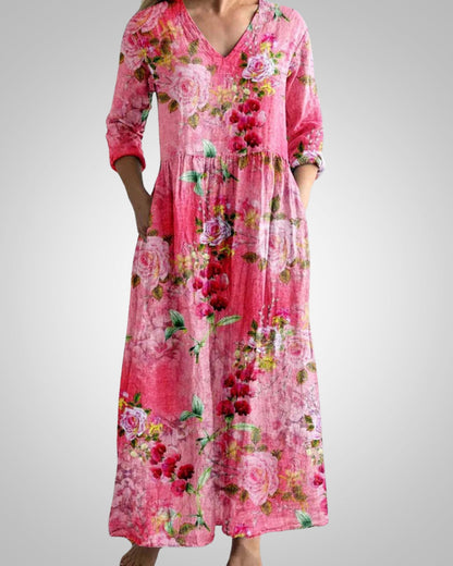 Rosina | Women's Casual V-neck Midi Dress
