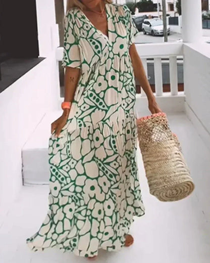 Penny | Women's Summer Printed V-neck Dress