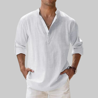 Luca | Men's Classic Linen Henley Shirt