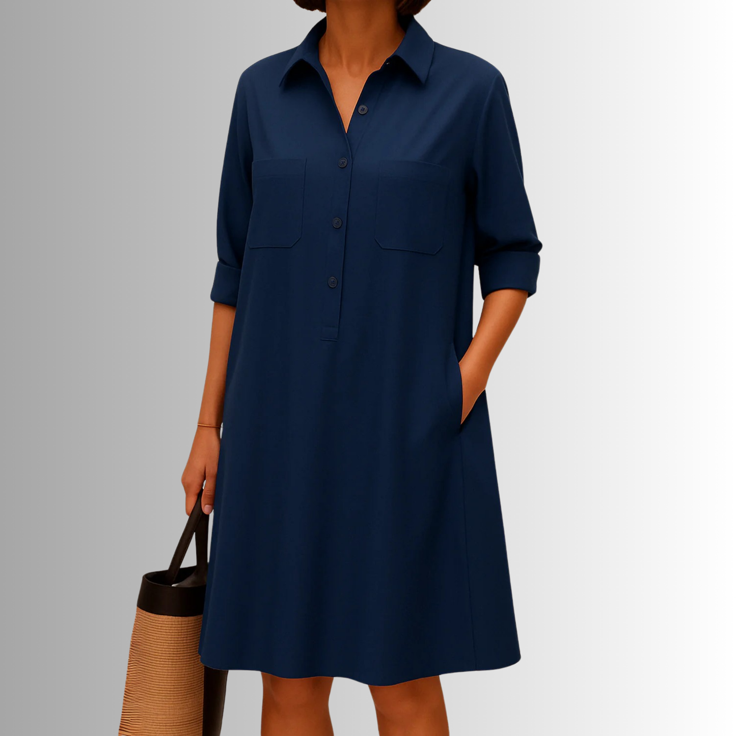 Rebekka | Women's Sophisticated Midi Shirtdress With Buttons