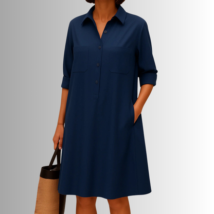 Rebekka | Women's Sophisticated Midi Shirtdress With Buttons