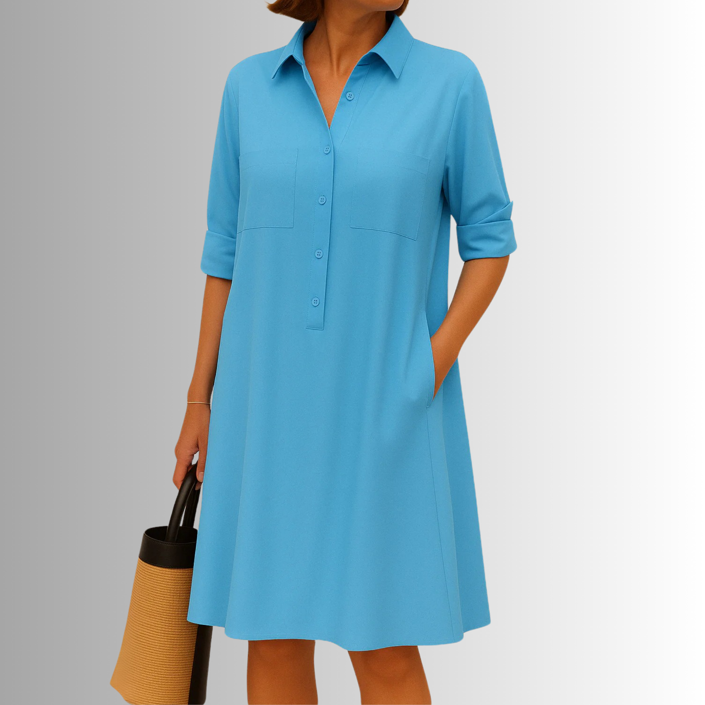 Rebekka | Women's Sophisticated Midi Shirtdress With Buttons
