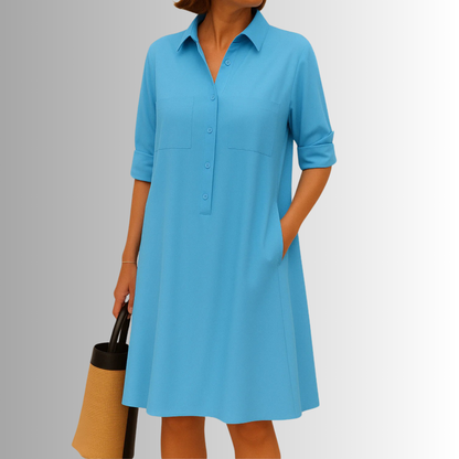 Rebekka | Women's Sophisticated Midi Shirtdress With Buttons