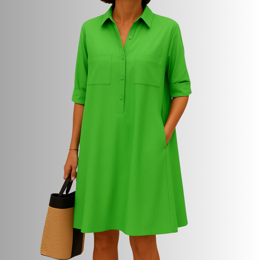 Rebekka | Women's Sophisticated Midi Shirtdress With Buttons