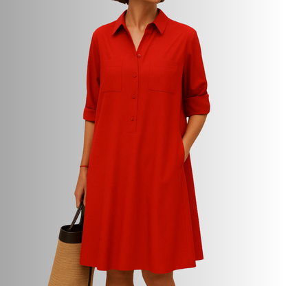 Rebekka | Women's Sophisticated Midi Shirtdress With Buttons