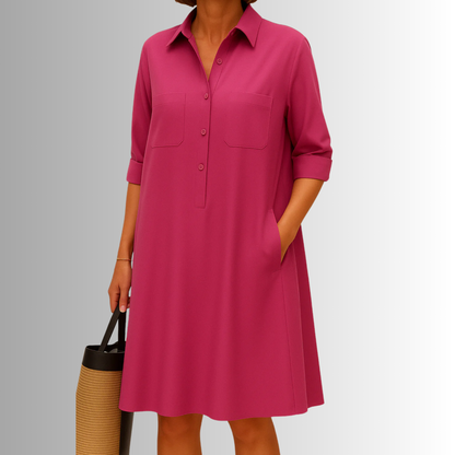 Rebekka | Women's Sophisticated Midi Shirtdress With Buttons
