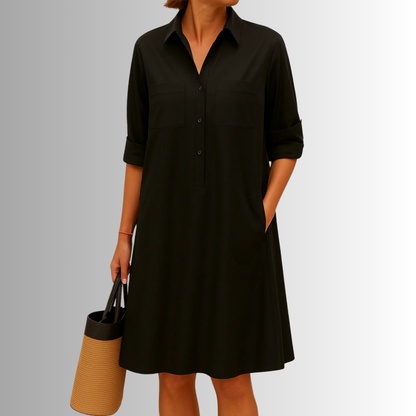 Rebekka | Women's Sophisticated Midi Shirtdress With Buttons
