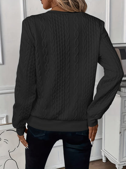 Amalia | Women's Cable Knit Sweater With Zipper