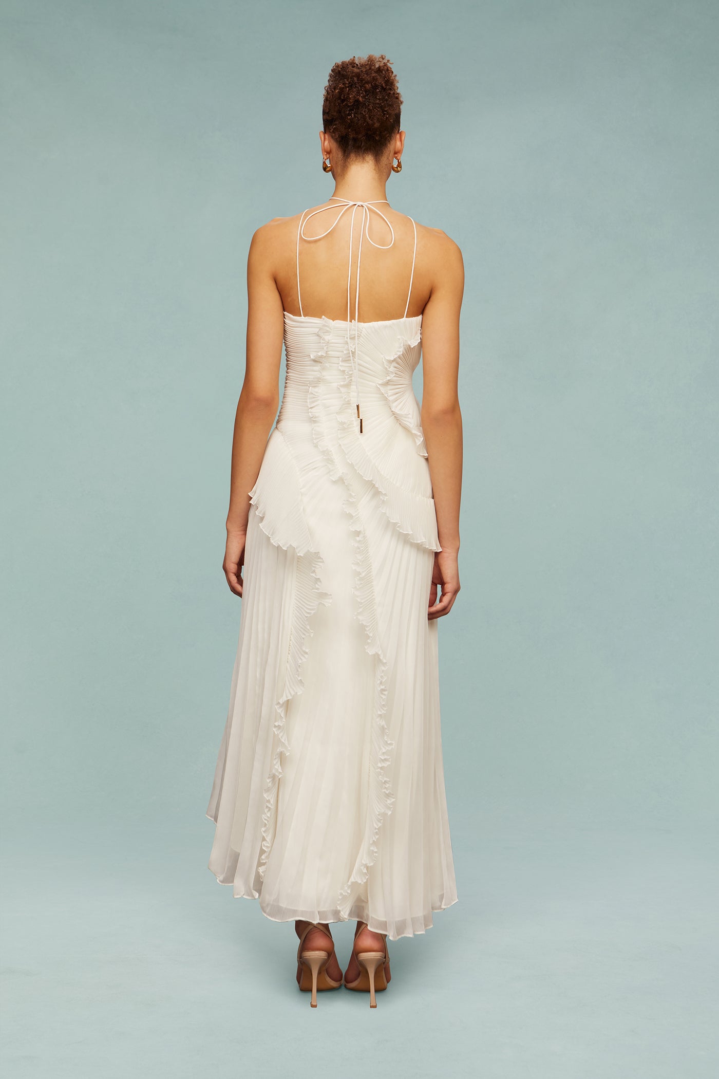 Chloe | Women's Embroidered Halterneck Maxi Dress