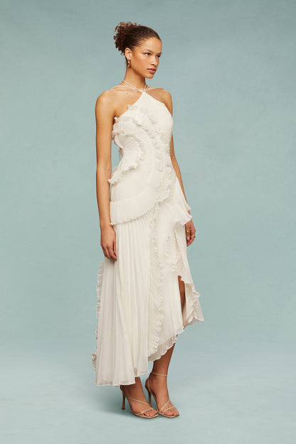 Chloe | Women's Embroidered Halterneck Maxi Dress