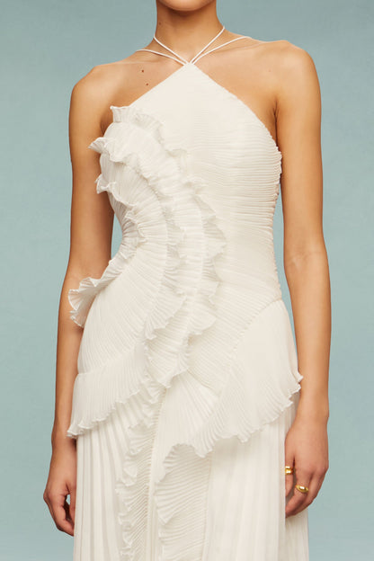 Chloe | Women's Embroidered Halterneck Maxi Dress