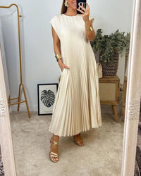 Claire | Women's Elegant Pleated Maxi Dress